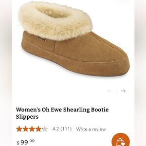 Acorn Oh Ewe Shearling bootie Genuine fur and leather slippers women’s size 10